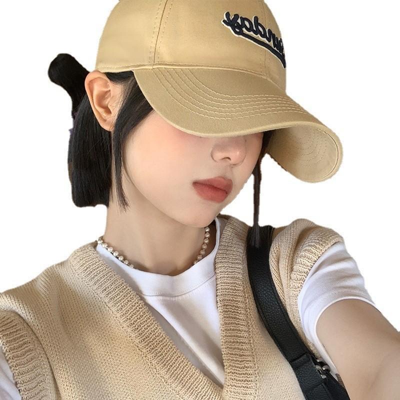 Womens Style Minimalist Cotton Baseball Cap With Letter Details And Adjustable Fit For Summer