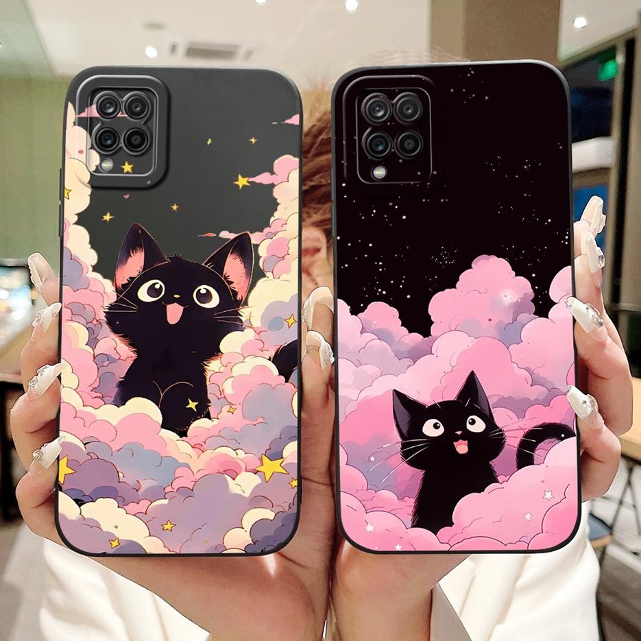 For Samsung Galaxy A12 Case SM-A125F Cute Happy Rabbit Cartoon Cover Soft TPU Phone Cases For Samsung A12 M 12 Galaxy M12 Fundas