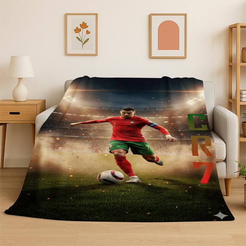 

CR7 Goat R-Ronaldo Football Star Flannel Blanket Soft Warm Throw Blanket for Bedroom Living Room Bed Travel Camping Picnic Kid 75x90cm