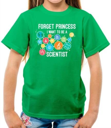 Forget Princess Want To Be A Scientist Kids T-Shirt - Science - Biology 130