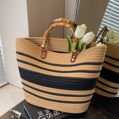 Slámová taška Dámská Nová Letní Plážová Ručně tkaná Kabelka Velká Kapacita Módní Dojíždějící Tote Bag