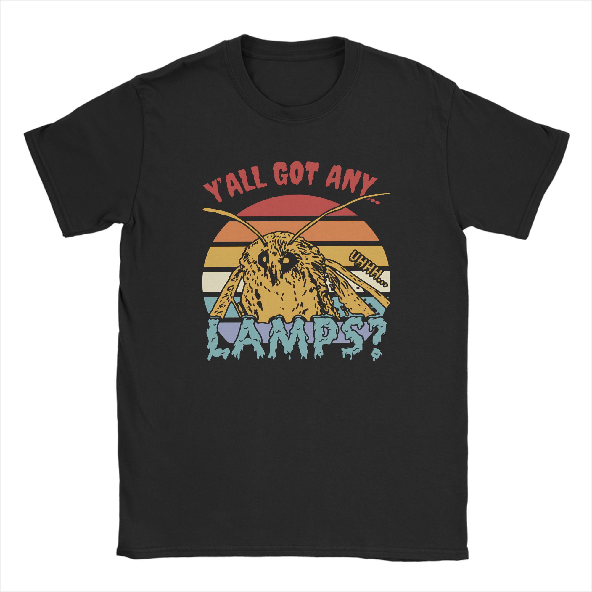 

Humorous Moth Yall Got Any Lamps Meme T-Shirt for Men Crewneck Pure Cotton T Shirts Short Sleeve Tee Shirt Plus Size Clothes L