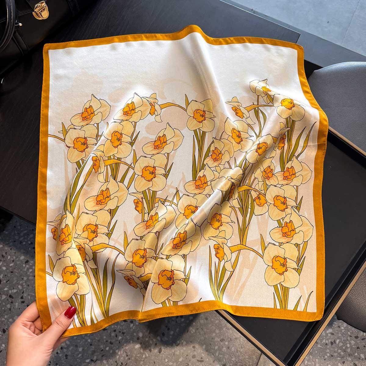 

100% Mulberry Silk Scarf Women Shawls Wraps Foulard Scarves Pashmina Neckerchief Female Hijab Bandana Luxury Fashion bufanda Real Silk 53x53cm