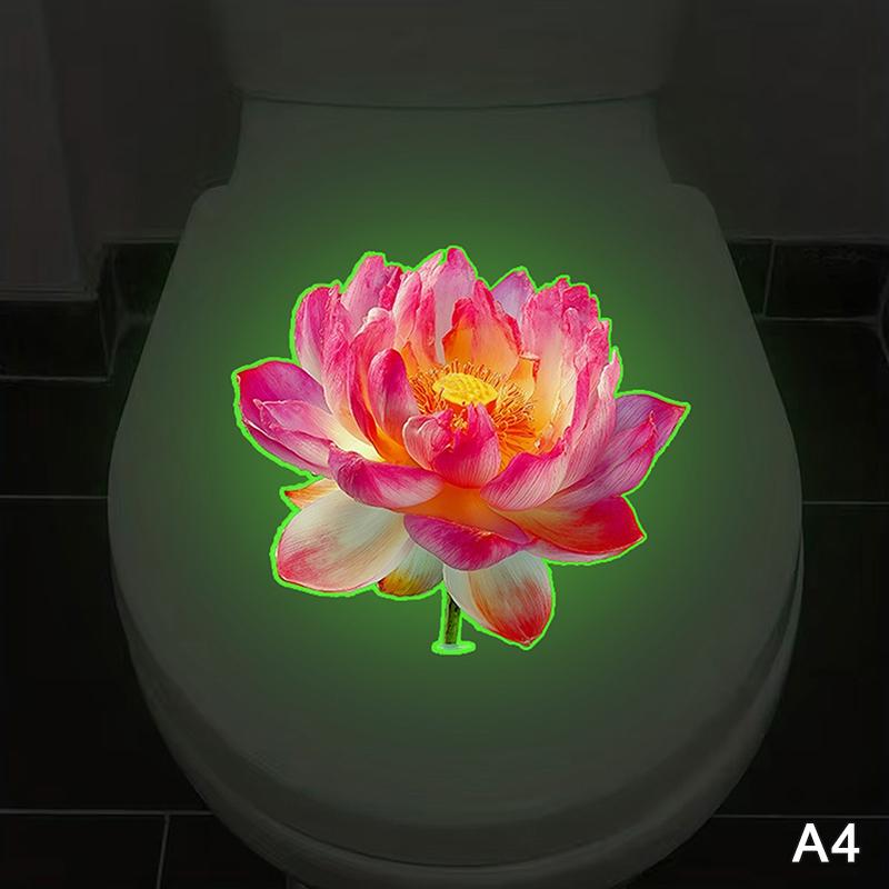 Glow-In-The-Dark Toilet Stickers Self-Adhesive Removable Suitable For Decoration On Toilets, Bathrooms, Windows And Walls