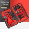 24-teiliges Schwarz-Rot-Nagelknipser-Set mit Schrägschnitt-Knipser, Pediküre-Werkzeugen und Hautscheren
