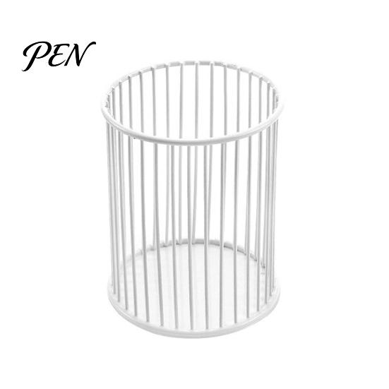 Electroplated Pen Cup Metal Holder, Nordic Desk Organizer for Makeup Brushes, Style Holder Anti-Rust Multifunctional Storage Basket Pencils