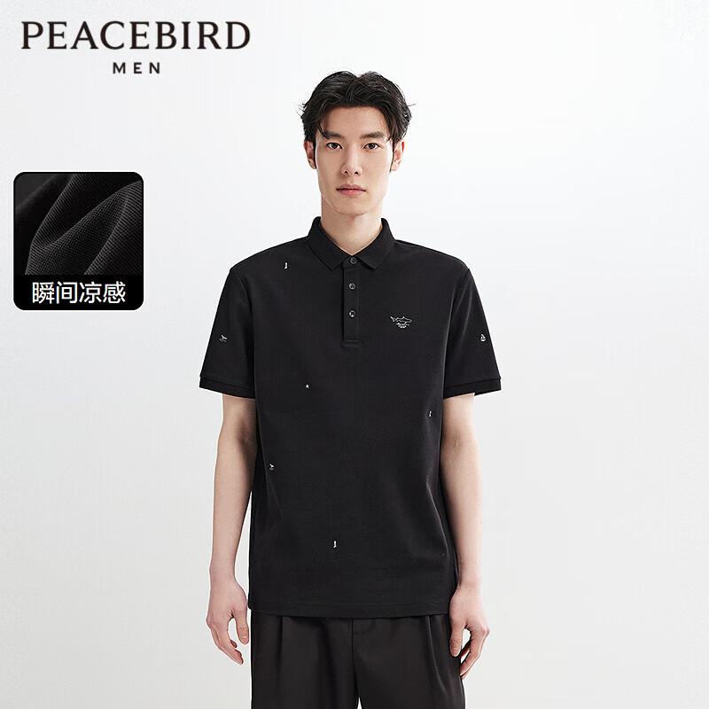 Peacebird Men s Embroidered Short Sleeve Polo Shirt M