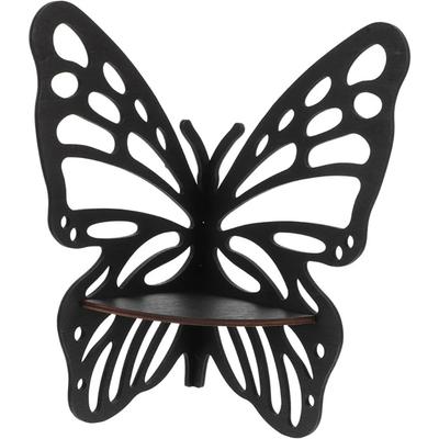 Wooden Butterfly Stand Shelves Rack Wall Shelf Butterfly Shower Decorations Stickers Round Wall Shelf Display Shelf Hanging Shelf Medal Display Hanger