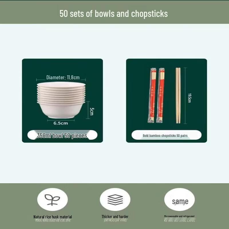 Eco-Friendly Rice Husk Disposable Tableware Set