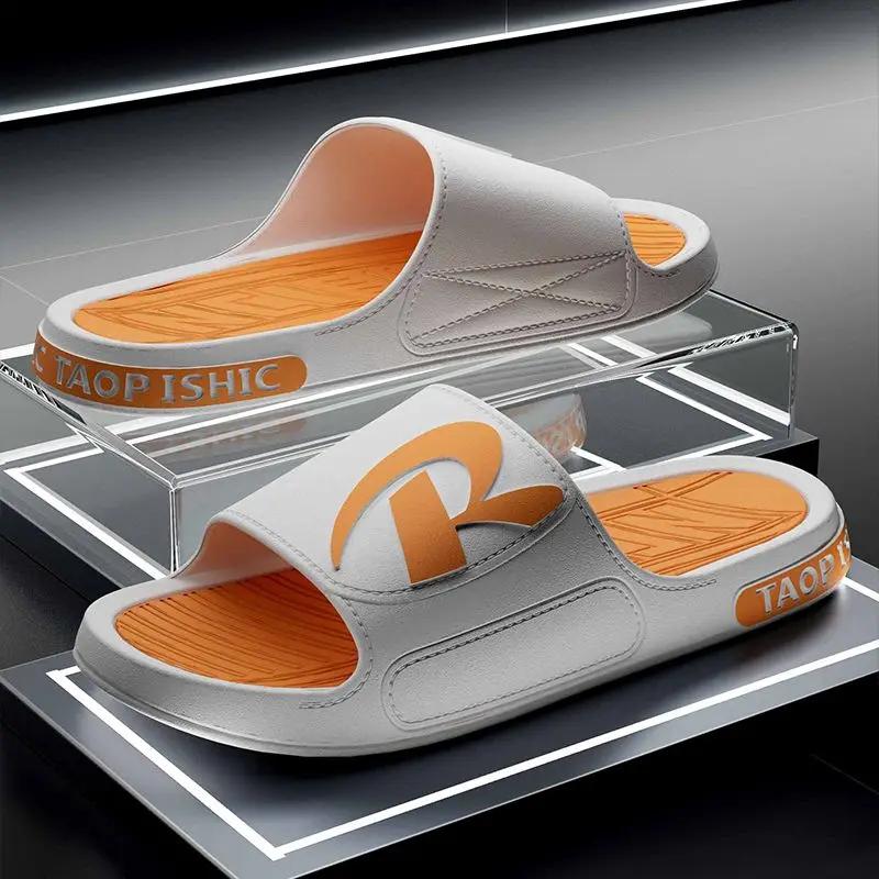 Fashion Slides Male Slipper Bathroom House Indoor Walk Around Home Platform Shiatsu Pvc Mascullino Clappers 2025 Original Y2k Men's Shoe