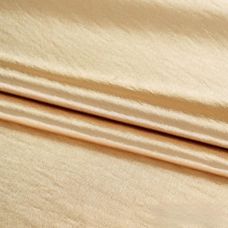 Chinese Style Lustrous Acetic Acid Gold Lustrous Satin Fabric Water Light Satin Natural Pleated Texture Drape Fabric Textile