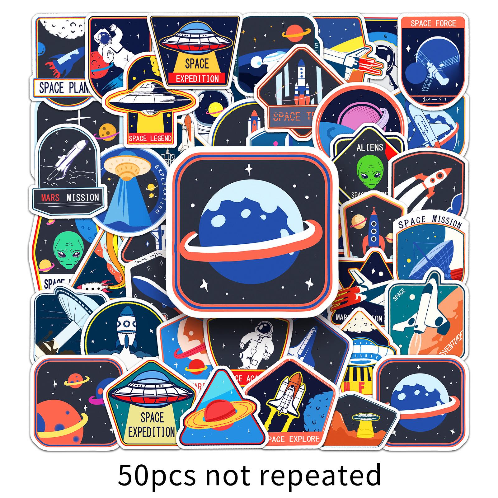 50 Original Astronaut Space Graffiti Stickers: DIY Journal & Book Stickers