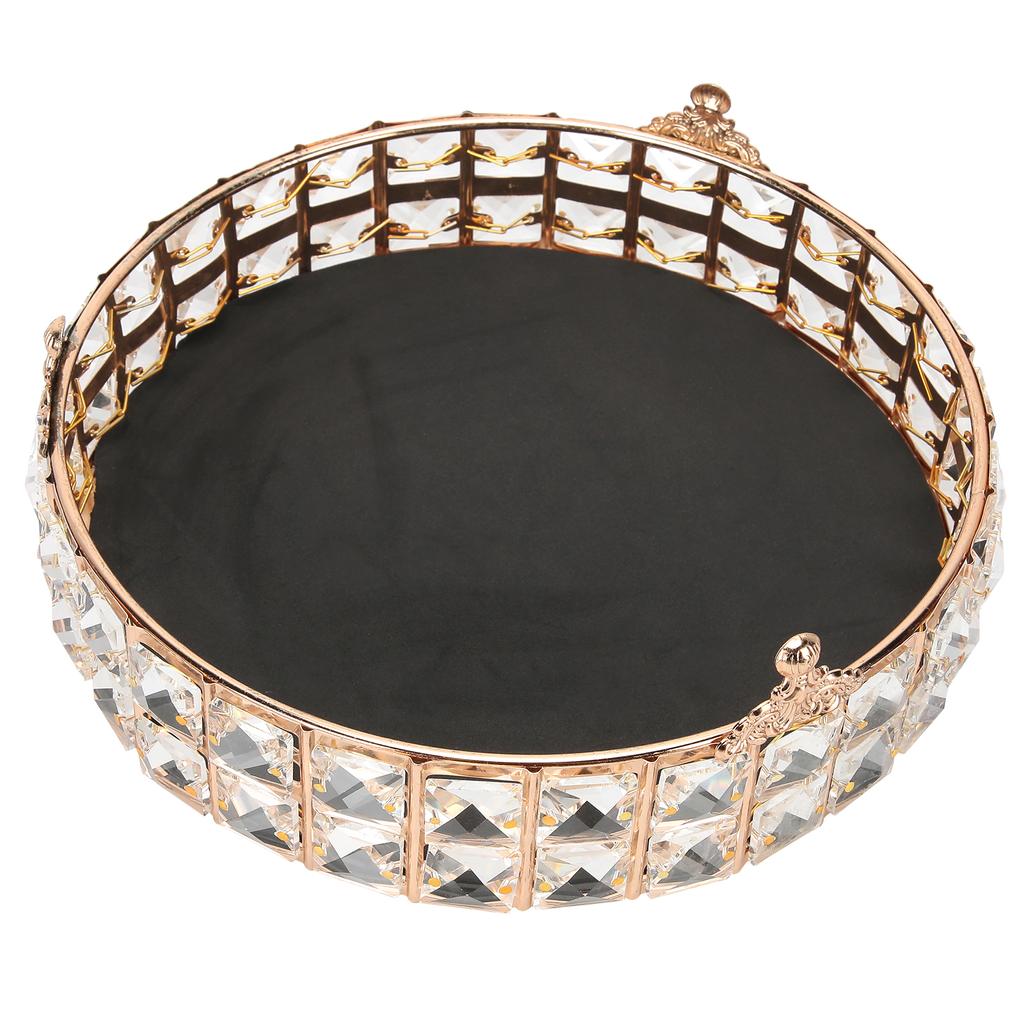 Crystal Mirror Cake Stand Holder Rack Wedding Dessert Cupcake Pan Cake Display Tray Table DecorRound