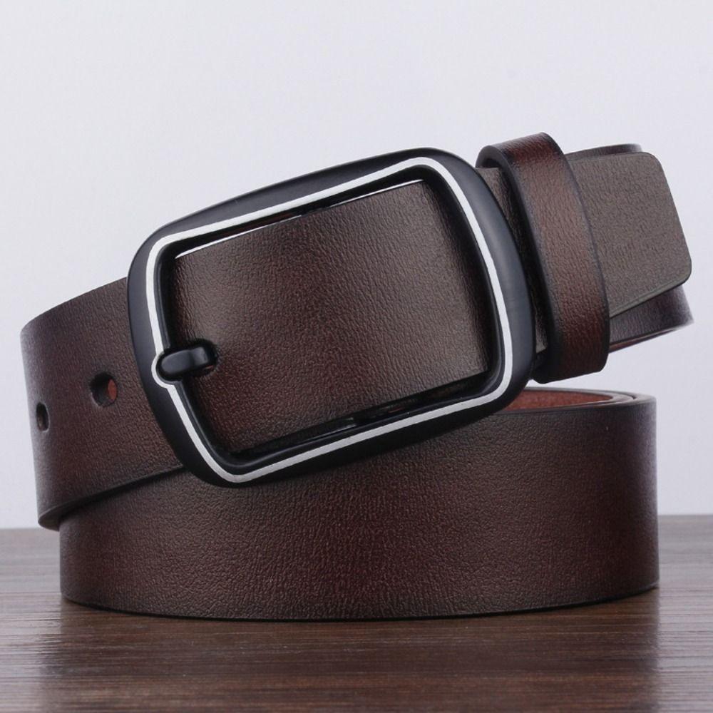 Adjustable Men Belt Durable Trousers Belt Classic Style Pin Buckle Belt  Male