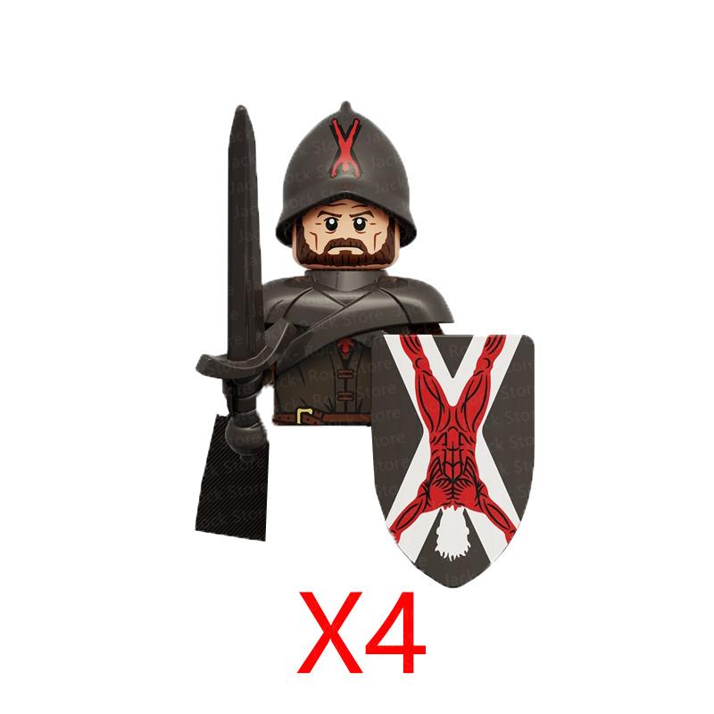 Military Building Blocks Solider Figures Gifts Toys Movie Science Fiction Series Medieval Knight Legion Weapons Shield Flag MOC