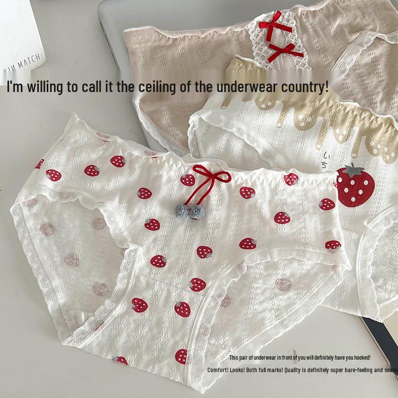 Trendy Antibacteriële Katoenen Slipjes voor Dames - Schattig, Ademend, Meisjesachtig Stijl