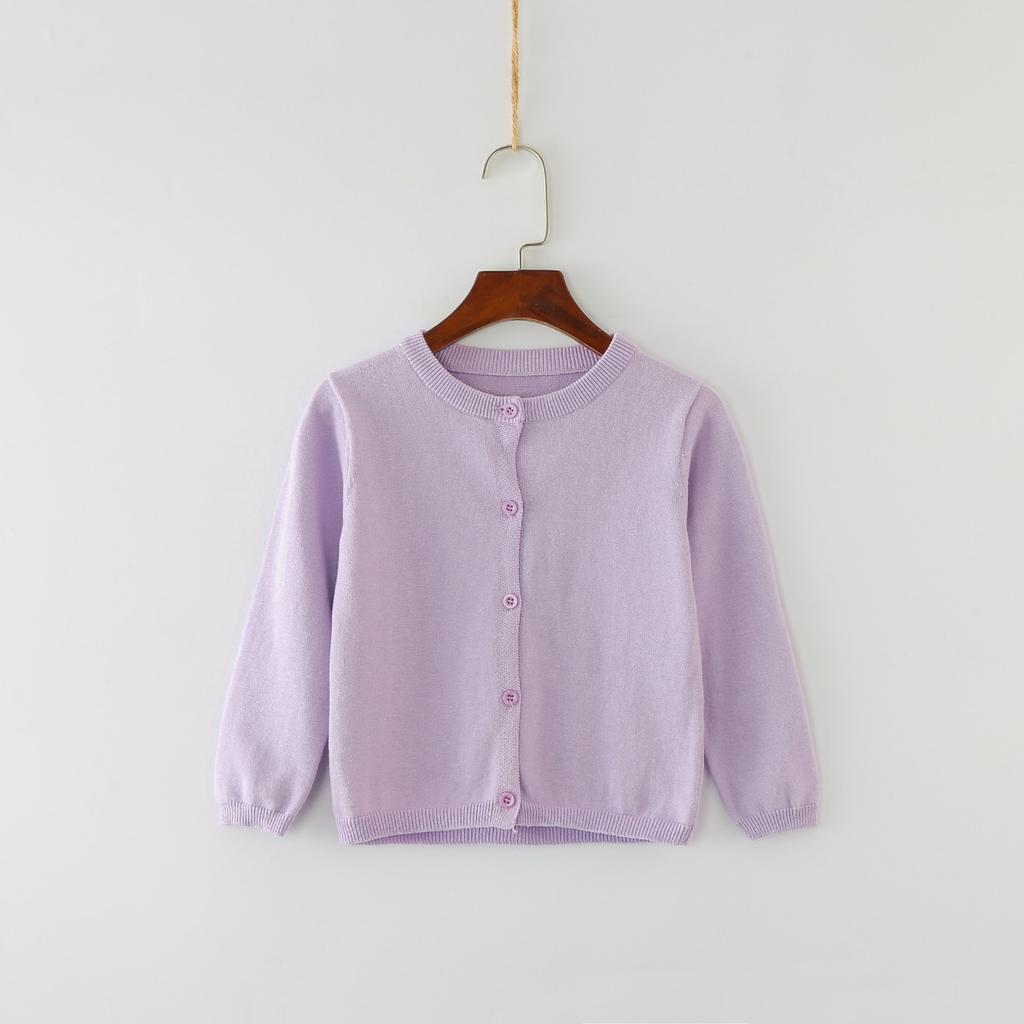Jarní a podzimní svetr Cukrová barva Kardigan Jednobarevný Malý kardigan Dětský kabát Svetr
