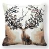 Creative Oil Painting Deer Horn Series Digital printing short plush pillow covers for car sofa office cushion cover home goods