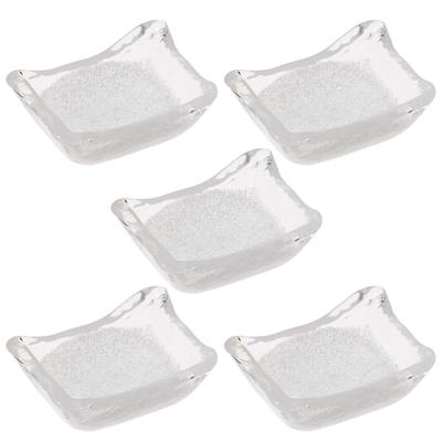 Conjunto de 5 Chokos Longos de Vidro Toyo Sasaki Japonês para Mesa Feito em Inclui Pequeno Molho de Soja Quadrado Pequeno Profundo de Vidro YA41 Pratos, Japão, Tigela, Prato,