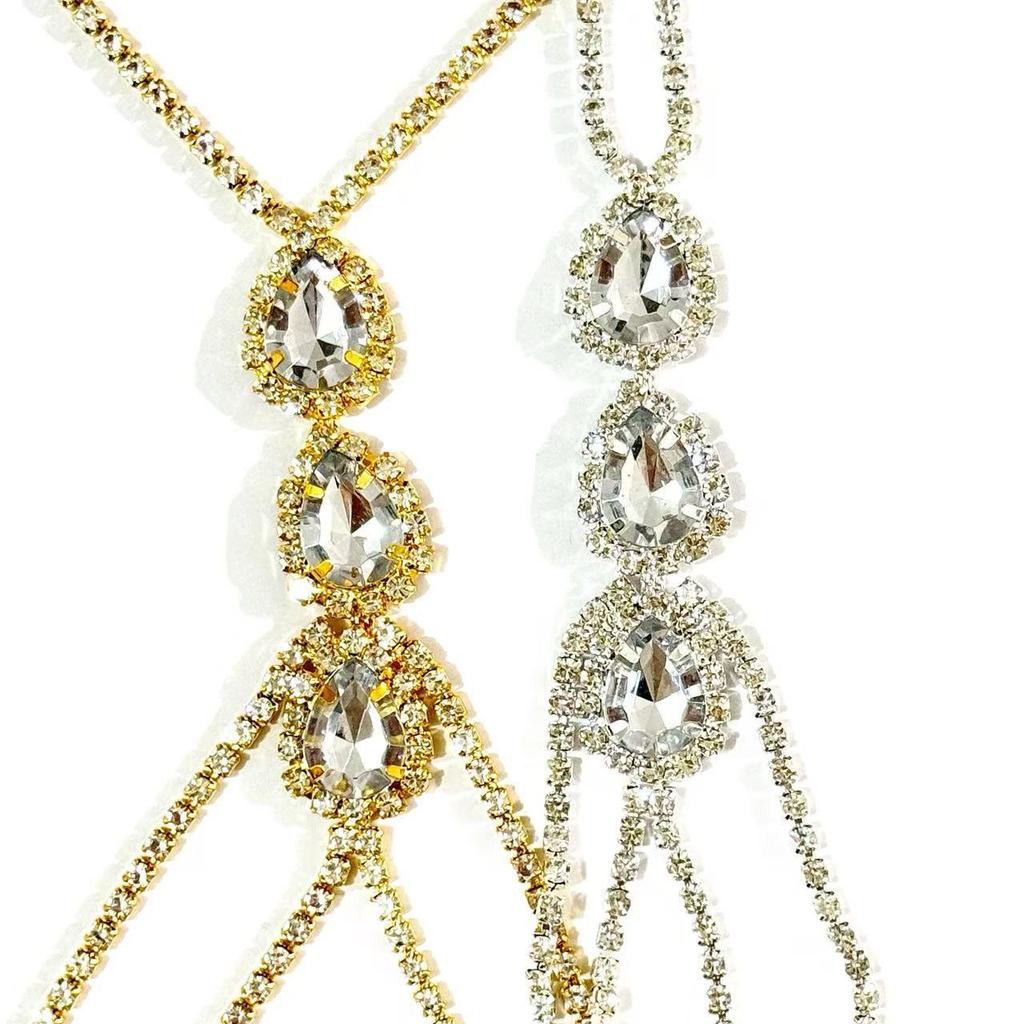 Hot-Selling Rhinestone Body Shaping Bikini Chest Chain - European & American Women's Beach Fashion Jewelry