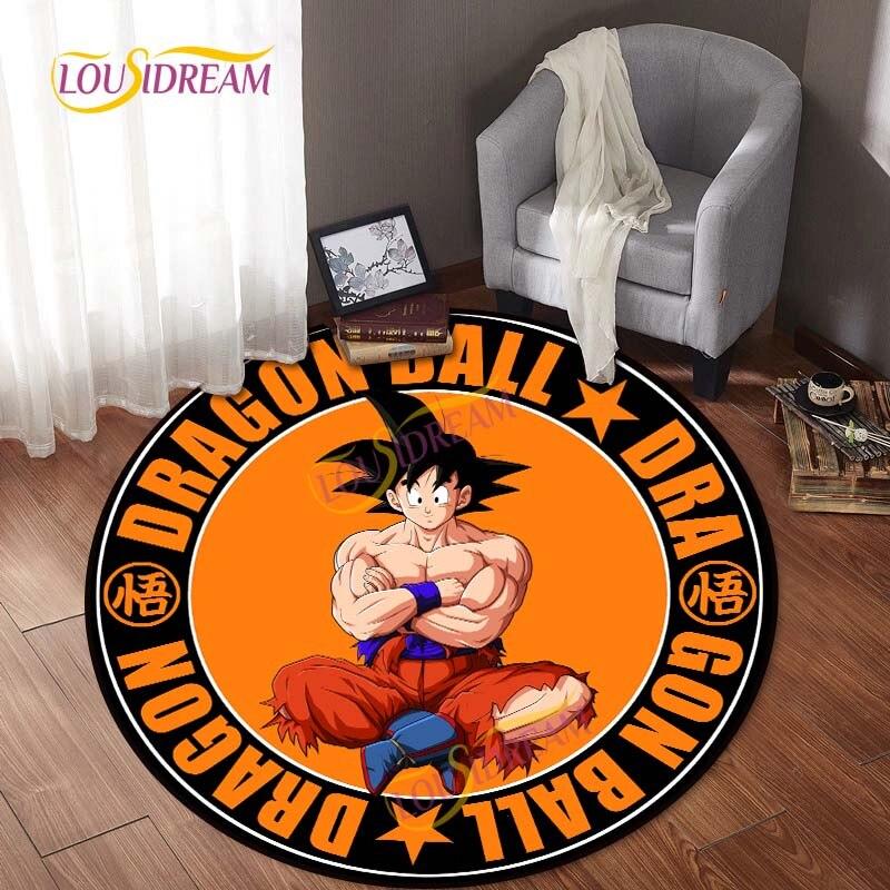 Kulatý kreslený japonský prvek domácí umění měkký protiskluzový koberec počítačová židle dětská herní podložka podlahová rohož dekorativní koberec