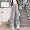 Casual Sports Pants for Women's Autumn and Winter New High-waist Loose Harun Straight-leg Tying Pants for Women's American Work Pants