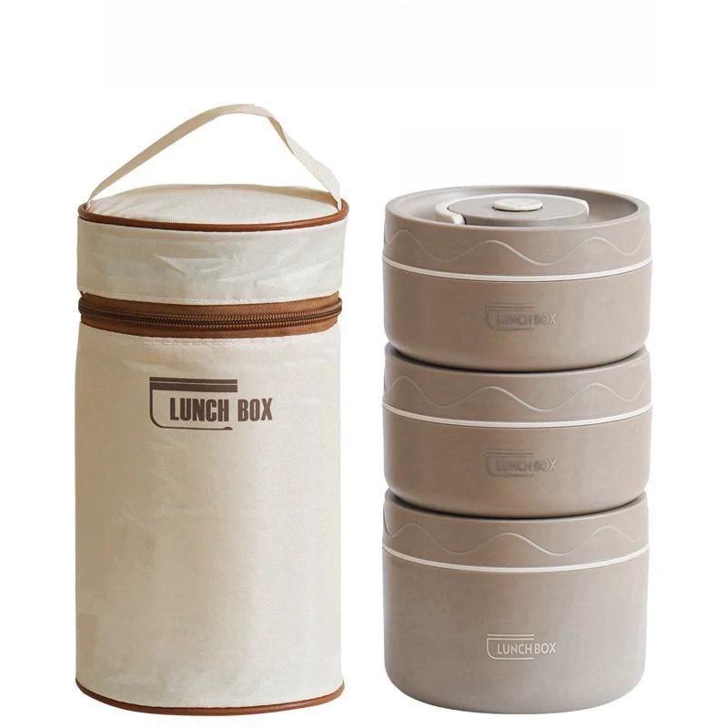 Contenitore per alimenti isolato portatile per microonde Lunch Box in acciaio inox Bento Box Set di borse termiche per il pranzo a tenuta stagna