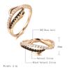 Fashion 2 Rows Black Natural Zircon Rings For Women Luxury  Rose Gold Vintage Cross Ring Fine Wedding Jewelry  New