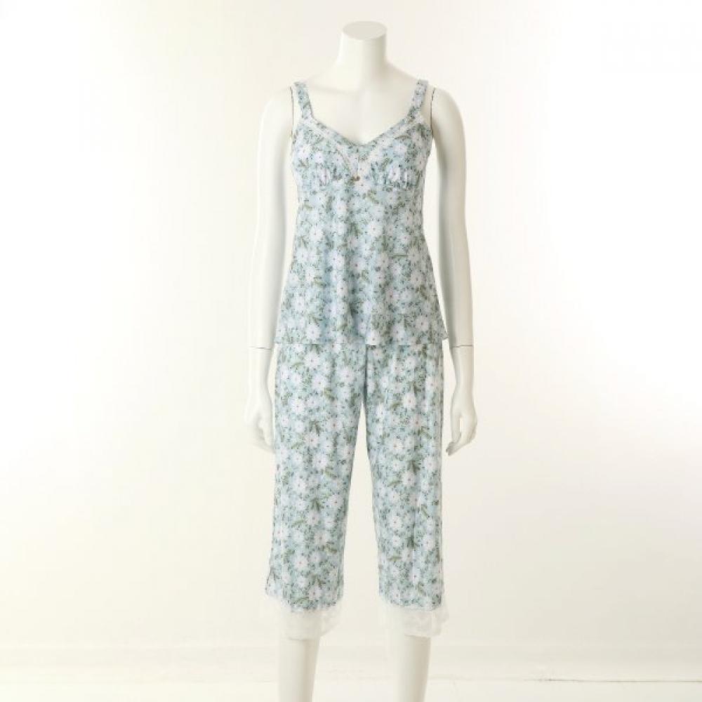 Wacoal Мятный Комплект для Отдыха без Рукавов с Цветочным Принтом Wdw2401r+whs2401l 85(55)/90(55)