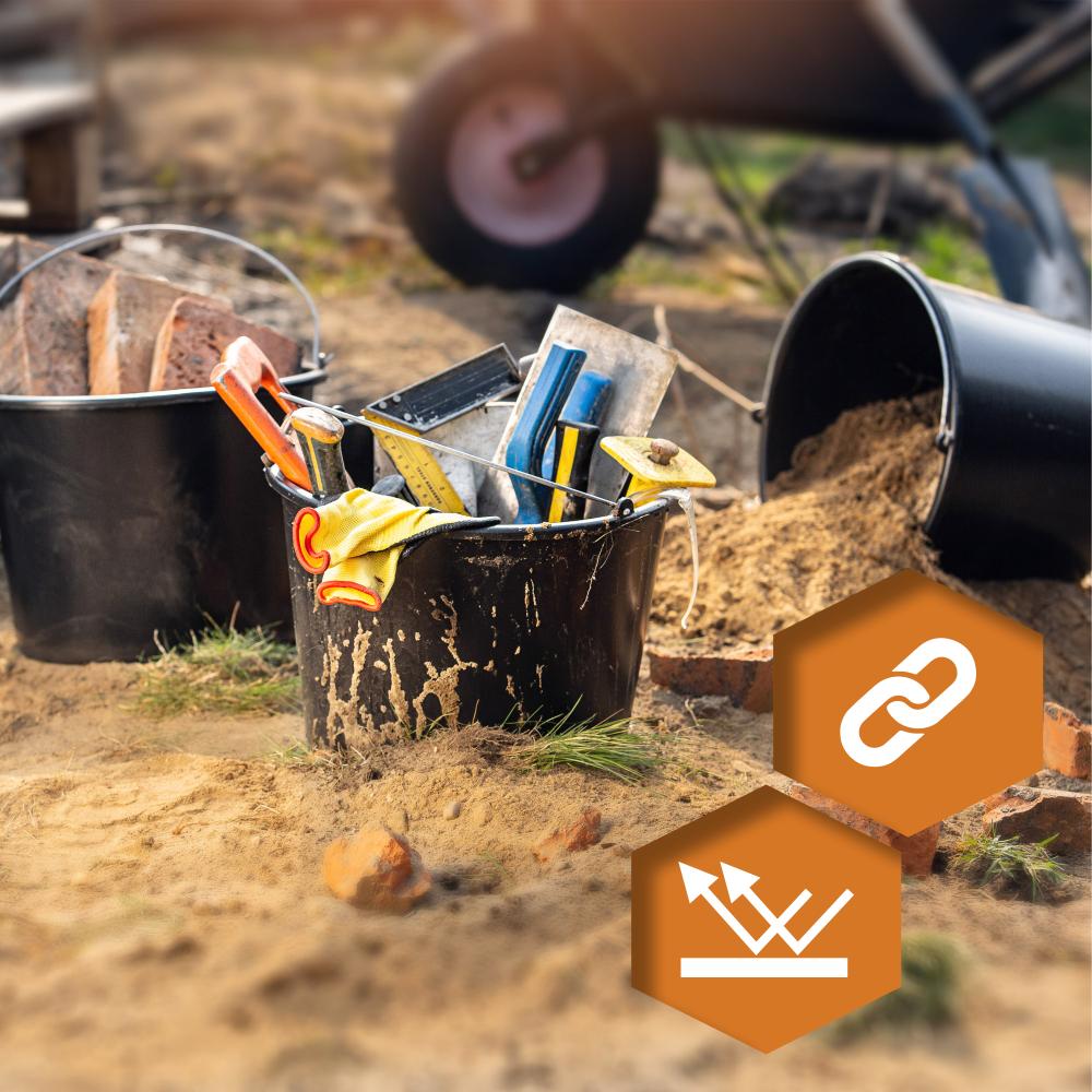 KADAX Plastic Construction Buckets Household 20L 3pcs