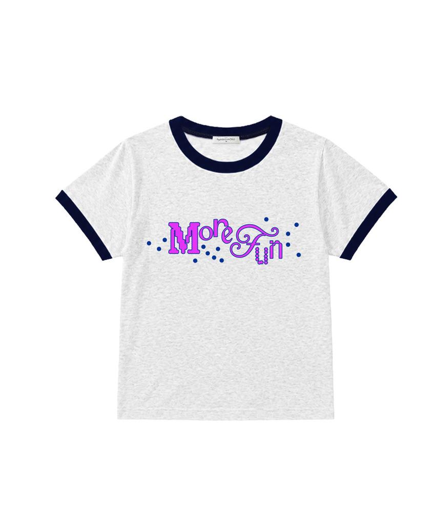Deomopeuhauseu More Fun Ringer Short Sleeve T-Shirt Light Blue