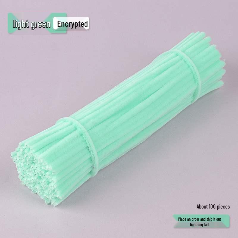 Encrypted Pipe Cleaners: Dense, Thickened 8mm White Strips with Mixed Colors for Handmade DIY Bouquets