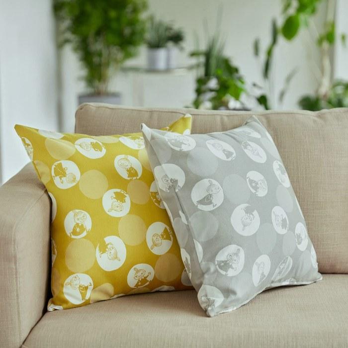[Quarter Report] (MOOMIN) Moomin Cushion Cover Bubble Dot Mii Gray 45x45cm Jacquard Fabric Zippered Made in Japan