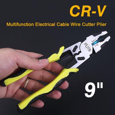 Multifunction Multitool Electrician Cable Wire Cutter Plier 9" Long Nose Plier Cutting Nippers Stripping Crimpping Hand Tools