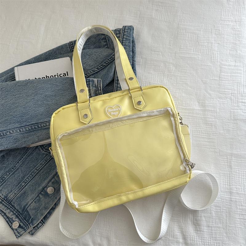 Soft Girl Transparent Ita Bag - Japanese Academy Style Crossbody with Pin Board for Dolls