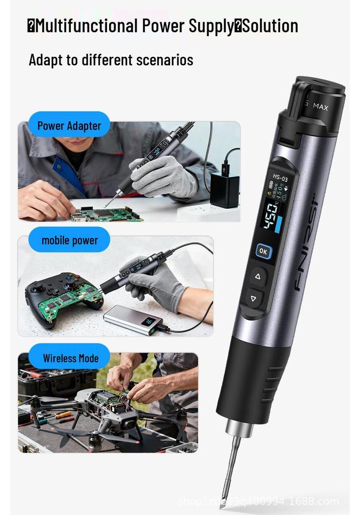 FNIRSI HS-03 Wireless Electric Soldering Iron - Constant Temperature for Household Repairs