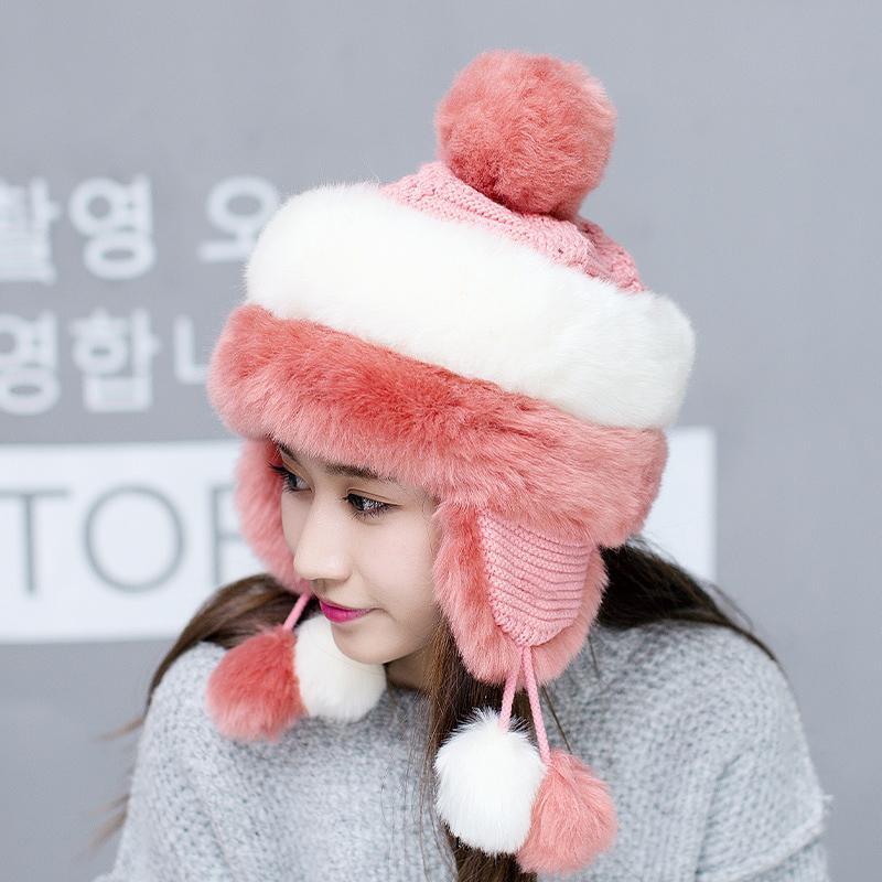 

Шапка Жіноча Мода Тепла Шапка Захист Вух Бавовняна Шапка Жіноча Тепла Потовщена Вітрозахисна Шапка Шапка Велоспорт Зима Імітація Хутра Шапка ons size