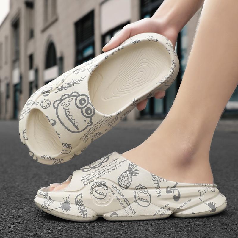 Cool Slippers For Men In Summer New Trendy Home Soft Sole Anti Slip EVA Fashionable Couple Wearing Slippers EVA 2 Color 36-45