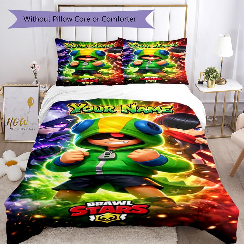 Supercell Customize Your Name Bed Sheet Set Perfect for Study Room Soft Bedding Home Decor Wedding Party GiftLuxury Gift for Birthday,