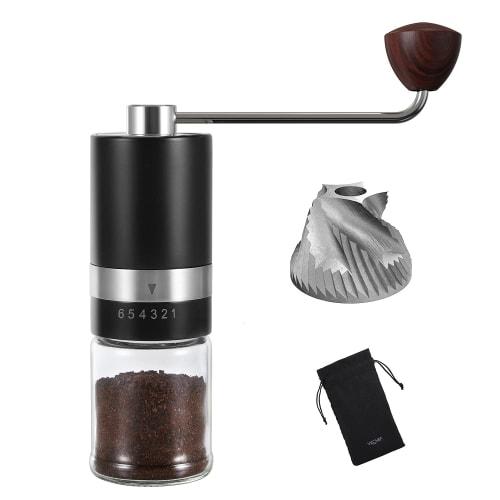 VKCHEF Manual Coffee Grinder with Stainless Steel Mortar, Adjustable Grinding, 6-Degree Adjustment, Grinds Coffee Beans, Perfect for Home or Outdoor U