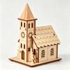 1 Set Kids Gift New Year Christmas Led Light Wooden House Luminous Cabin Merry Christmas Decor For Home Diy Xmas Tree Ornaments