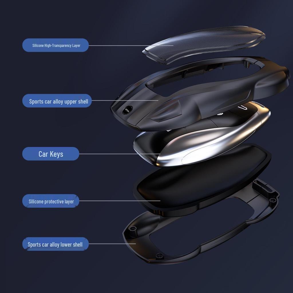 Hongqi H Series 2025 Men's Car Key Protective Cover: H5, HS5, H6, H9 Shell with HS3 and HS7 Buckle.