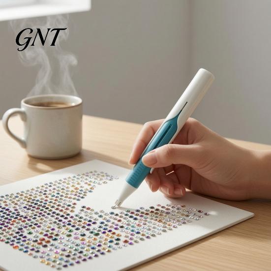 Picker Rotondo con Diamante Finto, Dispenser Automatico di Perline a Penna, Strumento a Penna Antiscivolo Senza Cera per Diamanti, Artigianato Fai da Te, Erogazione Manuale