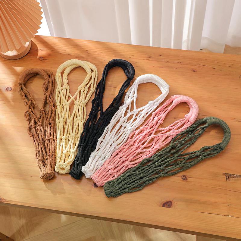 Portable Coffee Cup Bag Hollow Out Bottle Bag Practical Mugs Bag Foldable Water Bottle Bags Woven Net Bag Cup Cover