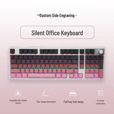 H102 Mechanical Three-Mode 2.4G Gaming & Office Red Switch Keyboard, Side Engraved, High-Performance & Customizable, Colorful Design