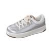 Platform Casual Board Shoes Women's New Silk Sneakers Heightening Laces Niche Satin White Shoes Women