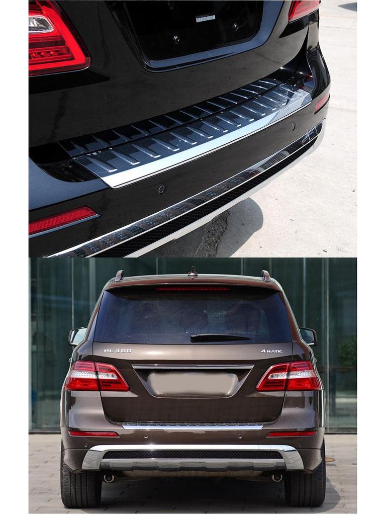 Mercedes-Benz ML-Class Front & Rear Bumper Guard Plates and Fog Light Strips with Trunk Pedal