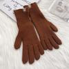 Warm Knitted Acrylic Fingerless Gloves Women Winter Touchscreen Compatible Solid Color Korean Style