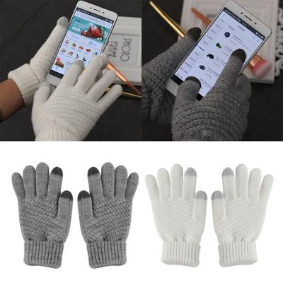 Fashion Winter Hand Wrist Fingerless Mittens Knitted Wool Gloves Touch Screen