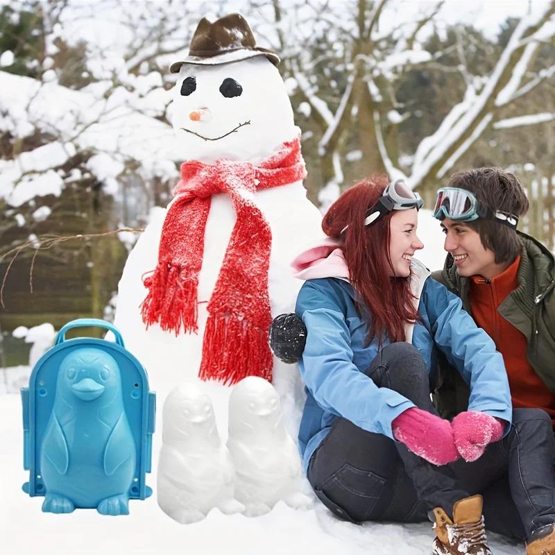 Thickened Snowball Clip Snow Play Tool Snowball Clip Snowball Fight Snow Mold Snow Penguin Model Random Color 1 Piece